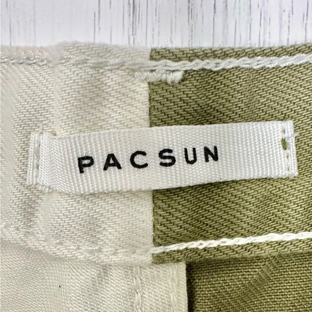 PacSun Olive Spliced Ultra High Waisted Vintage Denim Shorts | Size 23